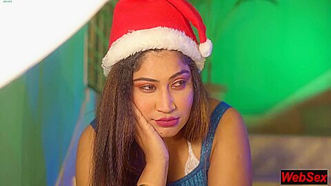 Indian Desi Hot Wife Xmas Sex With Santa Claus! Hot Xmas Sex