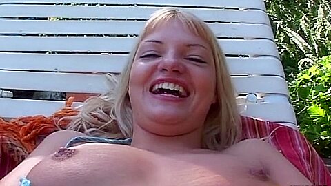 Horny Teen Gets Her Pussy And Asshole Hammered By A Black Man Outside After She Masturbates (18+)