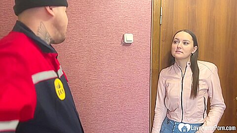 Lucky Plumber Nailing This Darkhaired Babe V