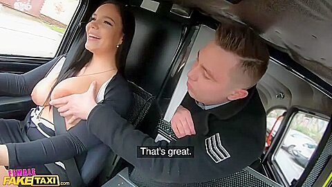 Sofia Rae In Doggy Looking Back In Cab
