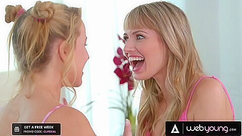 Naughty Teen Blondes Kissing Adventure Gets Totally Wild And Dirty (+18)