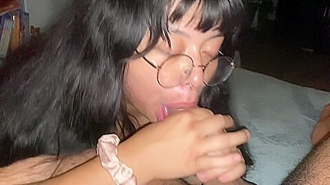 Feet Up Blowjob Makes Her Gag